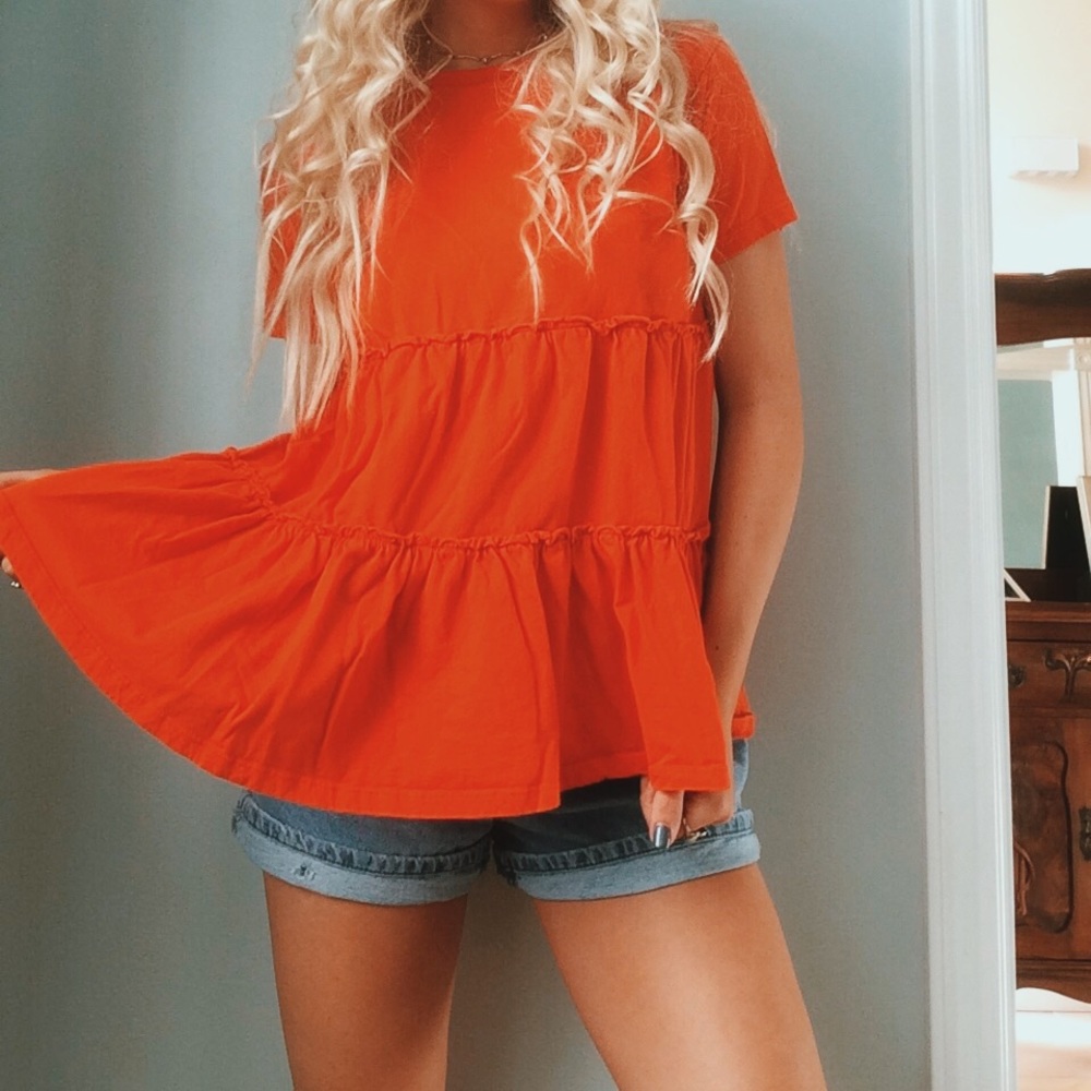 ASOS Peplum Tiered Ruffle Top